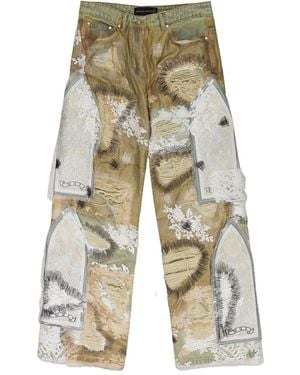 Who Decides War Overdyed Lace Bootcut Jeans - Multicolour