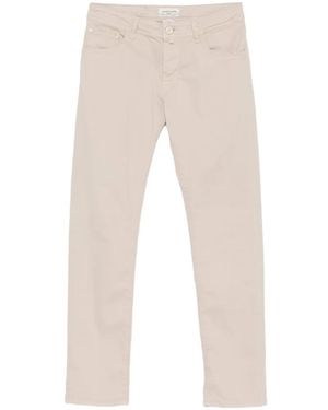 Jacob Cohen Nick Logo-Patch Slim-Fit Cotton Trousers - White