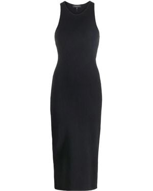 Rag & Bone Ribbed-Knit Sleeveless Midi Dress - Black