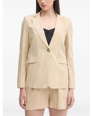GAUDI Single-Breasted Notched-Lapels Blazer - Natural