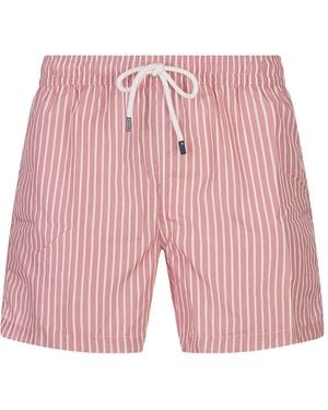 Fedeli Striped Swim Shorts - Pink