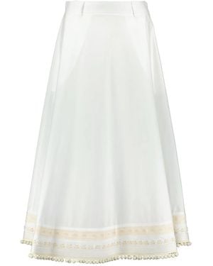 Moschino Embroidered A-Line Skirt - White