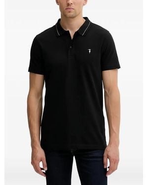 Trussardi Polo À Logo Brodé - Black