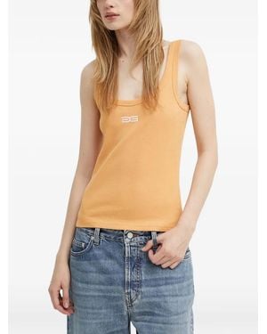 Gestuz Geripptes Tanktop Mit Stickerei - Blau