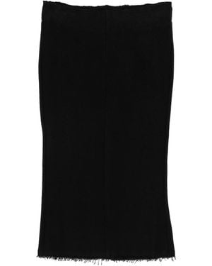 TOTEME フリンジ ジャージースカート - ブラック