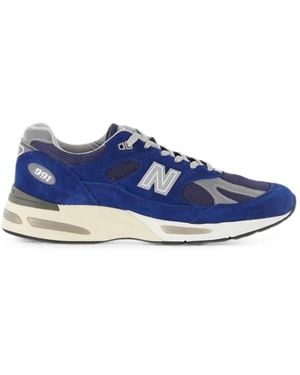 New Balance 991 Suede Trainers - Blue