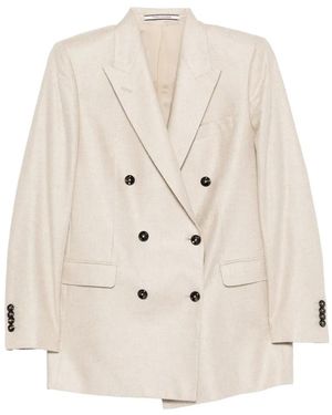 Tagliatore Double-Breasted Flap-Pocket Blazer - White