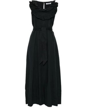 Vivetta Ruffled Belted Midi Dress - Black