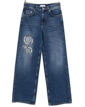 Area Crystal-embellished Jeans - ブルー