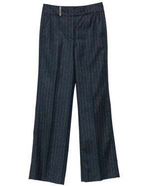 Peserico Pinstripe-Pattern Pants - Blue