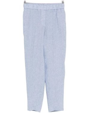 Peserico Elasticated-Waist Tapered Trousers - Blue