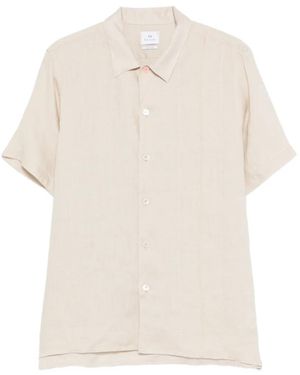 Paul Smith Embroidered-Detail Short-Sleeve Shirt - White