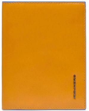 Piquadro Leather Passport Holder - Yellow