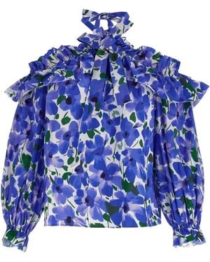 Carolina Herrera Off-Shoulder Blouse - Blue