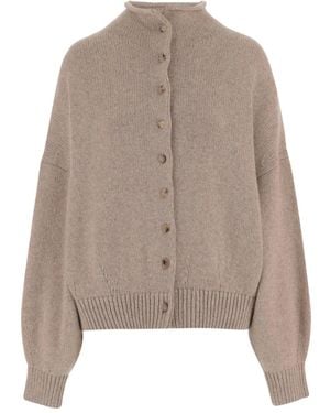KHAITE Nelya Ribbed Cardigan - ブラウン