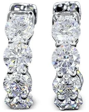 Jewels Aficionado 14Kt Witgouden Huggie Oorbellen