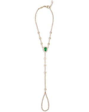Jacquie Aiche Bracelet En Or 14Ct À Diamants Et Émeraude - White