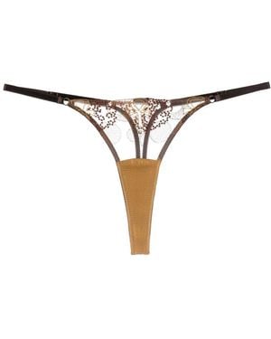 IHUOMA Divine Feminine Embroidery Thong - White