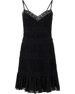 Valentino Garavani Lace-Trim Ruffled Dress - Black