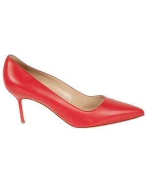 Manolo Blahnik Pointed-Toe Leather Pumps - Red