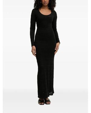 MICHAEL Michael Kors Robe Longue En Maille Pointelle Stretch - Noir