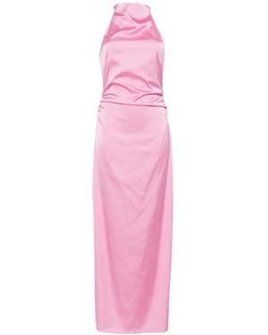ROTATE BIRGER CHRISTENSEN Ruched Halterneck Maxi Dress - Pink