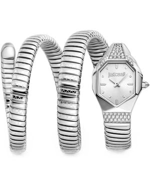 Just Cavalli Ambra Snake Crystal 22Mm Watch - Metallic