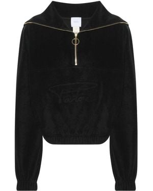 Patou Half-Zip Terrycloth Hoodie - Black