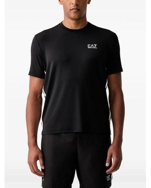 EA7 Camiseta Con Logo Estampado - Negro