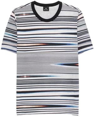 Paul Smith Horizontal-Stripe Round-Neck T-Shirt - Grey