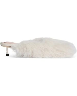 Simone Rocha Faux-Fur Mules - White