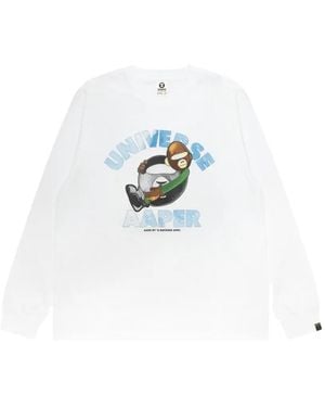 Aape By A Bathing Ape Aaper Graphic Long-Sleeve T-Shirt - White