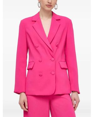 Silvian Heach Double-Breasted Button Blazer - Pink