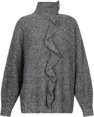 Liu Jo Maglione A Collo Alto Con Ruches - Grigio