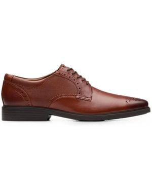 Clarks Clarkslite Tie Brogue-Detail Derby Shoes - Brown
