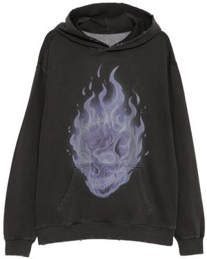 WARMAN Sudadera Con Capucha Y Calavera Estampada - Negro