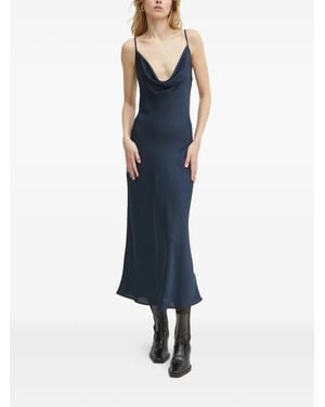 Guess Cowl-Neck Midi Dress - Blue