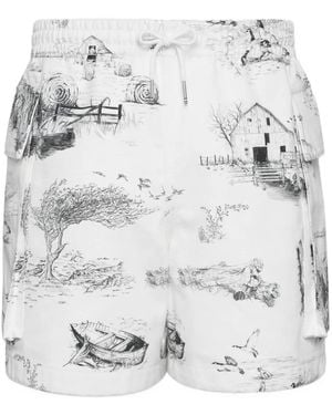 Thom Browne Cargo-Shorts Mit Grafischem Print - Weiß