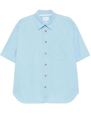 Norse Projects Short-Sleeved Patch-Pocket Shirt - Blue