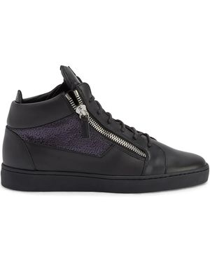 Giuseppe Zanotti Kriss Leather Mid-Top Trainers - Black
