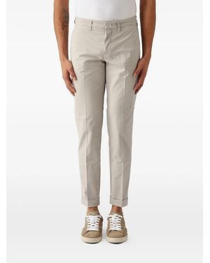 Fay Logo-Patch Turned-Up Trousers - Natural