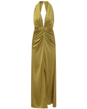 ACTUALEE Cut-Out Gathered Dress - Green