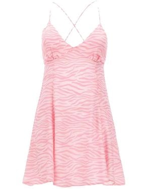 MC2 Saint Barth Mini Marge Zebra-Print Silk Dress - Pink