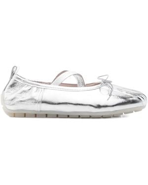 Simone Rocha Cross-Strap Bow Ballet Flats - White