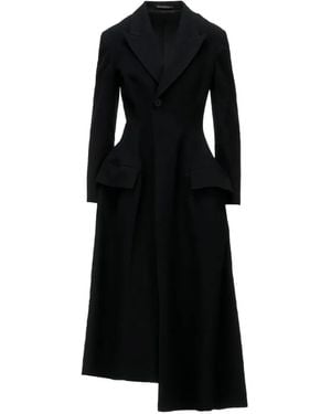 Yohji Yamamoto Manteau Asymétrique Milled À Simple Boutonnage - Black