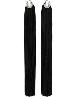 Jil Sander Fringed Earrings - Black