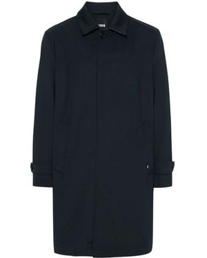 BOSS Midi Trench Coat - Blue