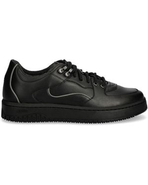 HUGO Faux-Leather Trainers - Black