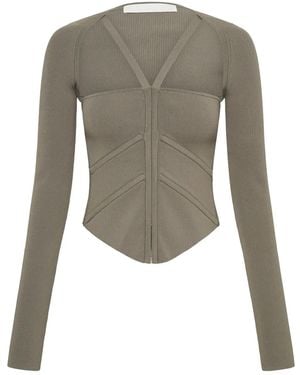 Dion Lee スクエアネック コルセットトップ - グレー
