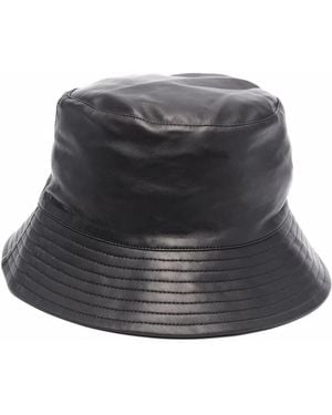 Yves Salomon Leather Bucket Hat - Grey